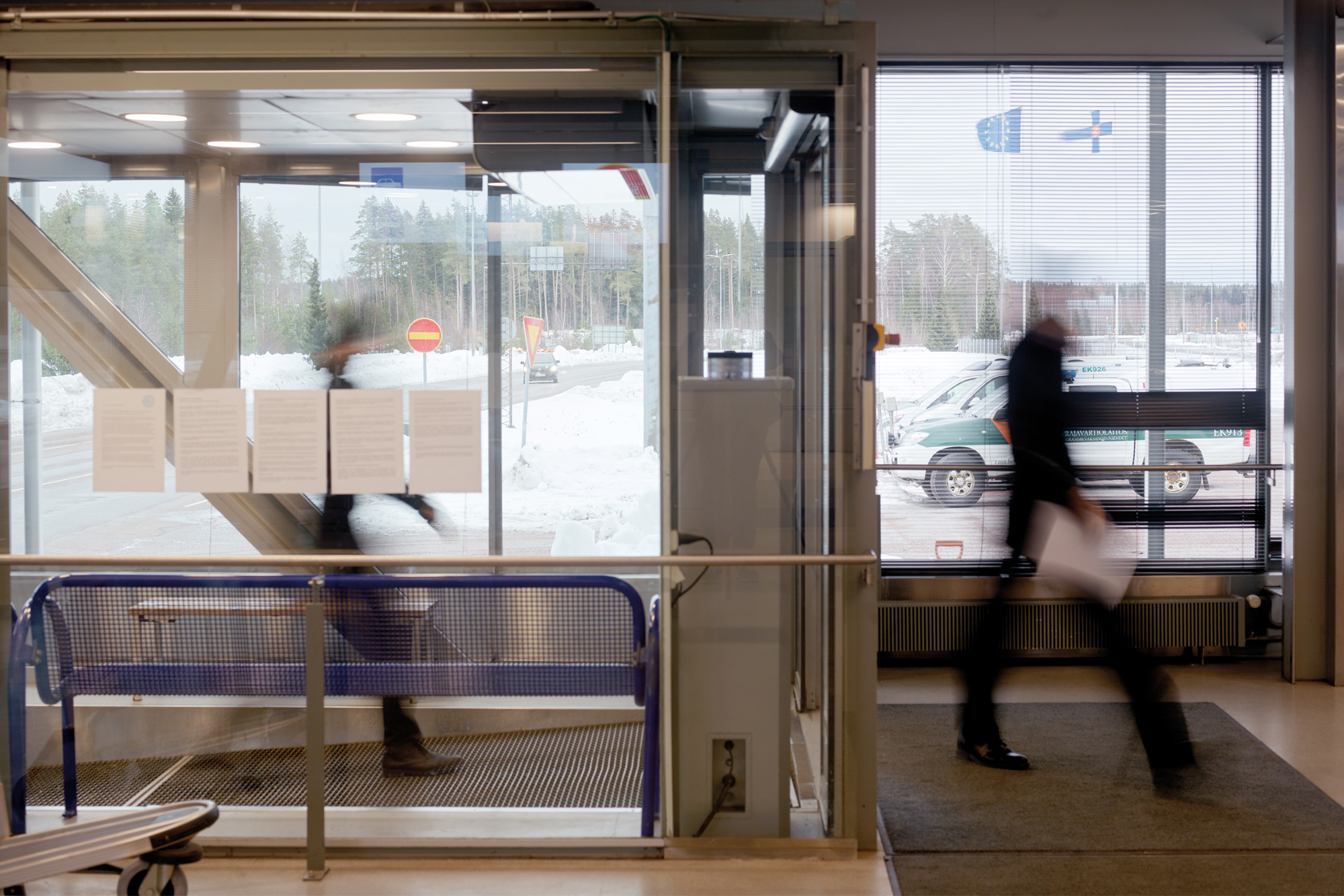 Main entrance to customs in a border crossing location.